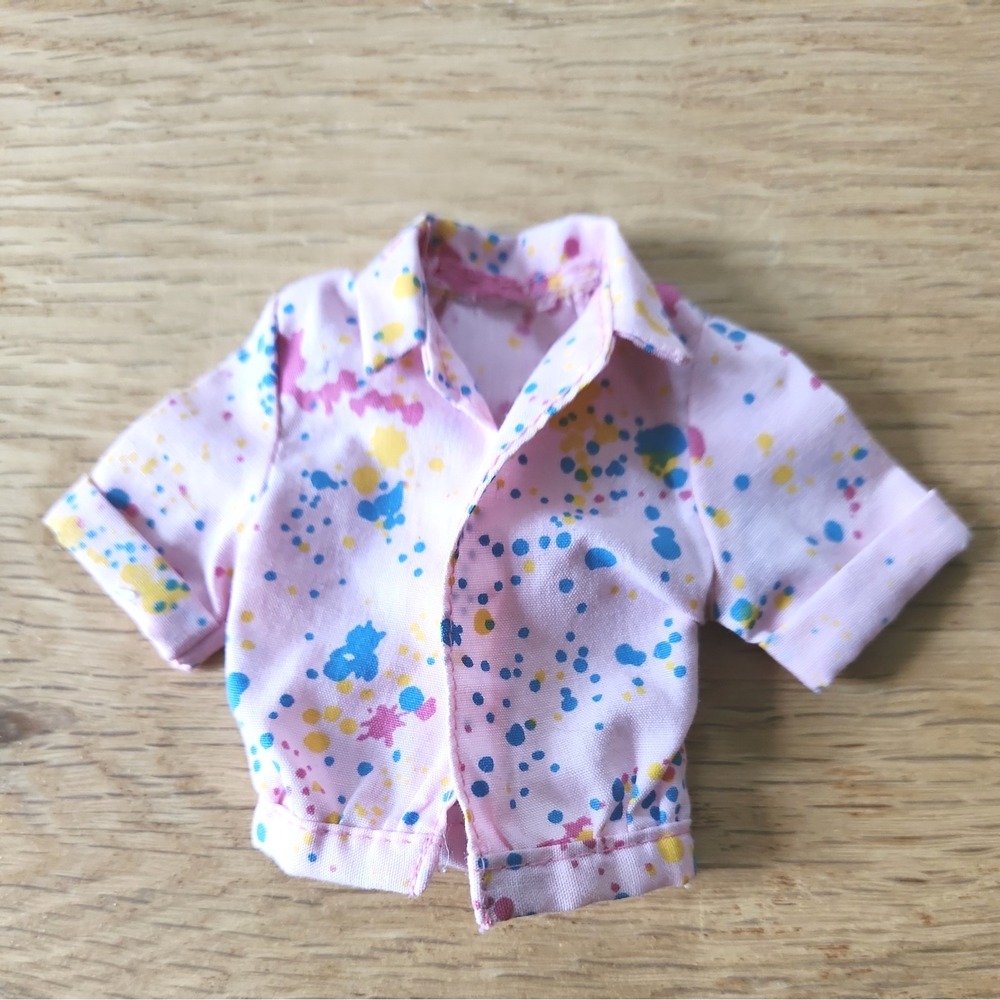 1987 Mattel BARBIE‎ CALIFORNIA DREAM FASHIONS Pink Paint Splatter Jacket